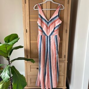 Lucky Brand ~ Jumpsuit w/ pockets ~ medium ~ stripes